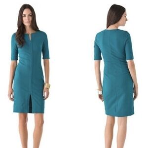 DVF Diane Von Furstenberg Turquoise/Teal Saturn Sheath Dress Size 2